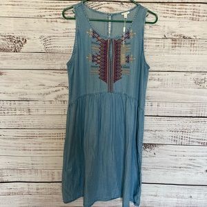 SPENSE denim embroidered dress. Size 10